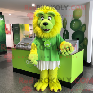 Lime Green Lion mascot...