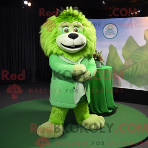 Lime Green Lion mascot...