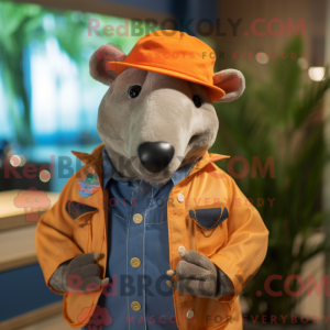 Orange Tapir mascot costume...