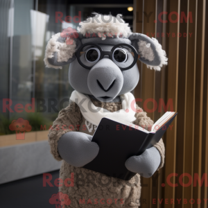 Grå Merino Får maskot...