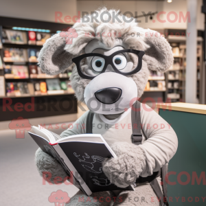 Gray Merino Sheep mascot...