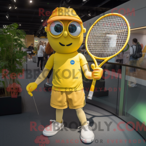Gold Tennis Racket mascot...