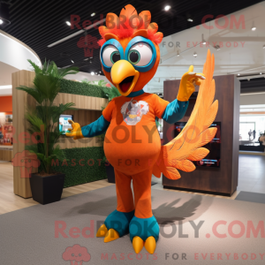 Máscara de pavão laranja...