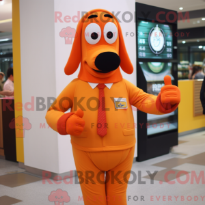 Orange Hot Dogs mascot...