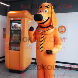 Orange Hot Dogs mascot...