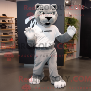 Grå Puma maskot kostume...
