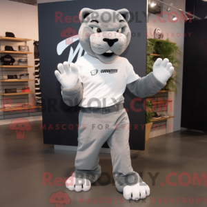 Grå Puma maskot kostyme...