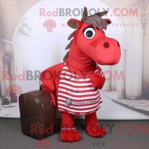 Red Quagga mascot costume...