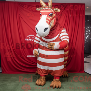 Rød Quagga maskot kostume...