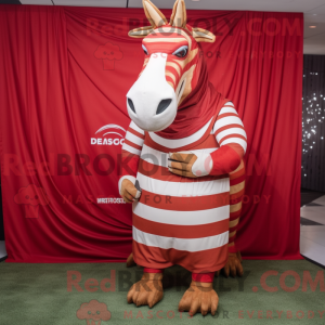 Red Quagga mascot costume...