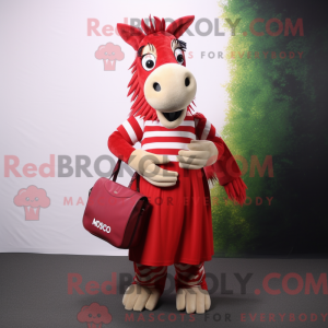 Red Quagga mascot costume...