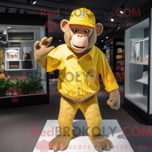 Gul chimpanse maskot...