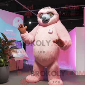 Pink Giant Sloth mascot...