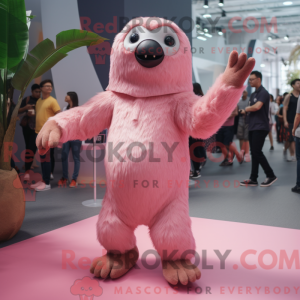 Pink Giant Sloth mascot...