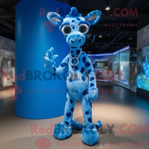 Blå Giraffe maskot drakt...