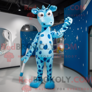 Blå Giraffe maskot drakt...