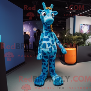 Blå Giraffe maskot drakt...