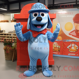Sky Blue Hot Dog mascot...