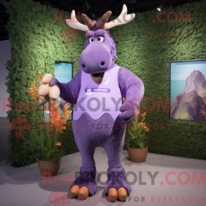 Lavendel Moose maskot...