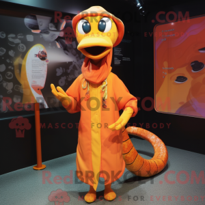 Orange Snake maskot kostume...