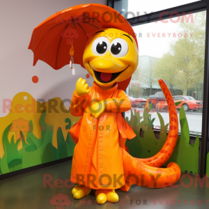 Orange slangemaskotkostyme...