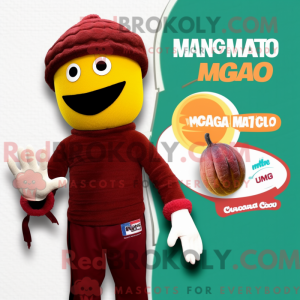 Maroon Mango maskot kostume...
