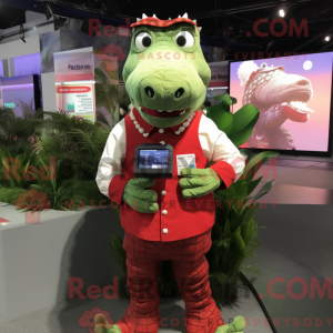 Rød krokodille maskot...