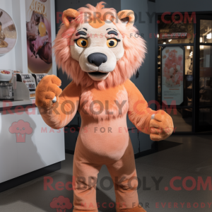 Peach Smilodon mascot...