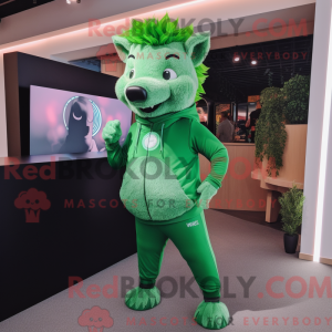 Green Wild Boar mascot...