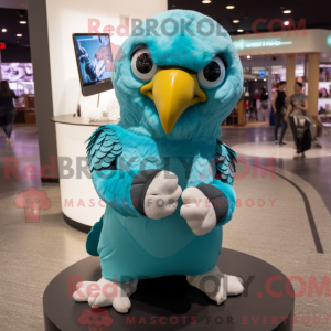 Cyan Falcon maskot kostume...