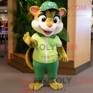 Lime Green Chipmunk mascot...