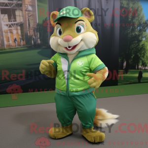 Lime Green Chipmunk mascot...