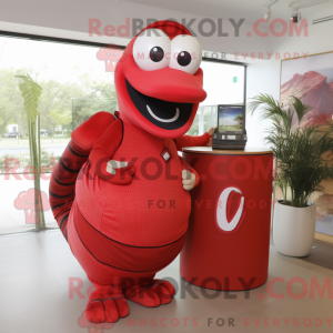 Rød Titanoboa maskot...