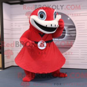 Rød Titanoboa maskot...
