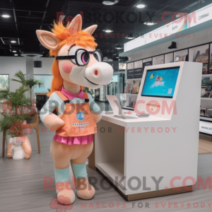 Peach Horse mascot costume...