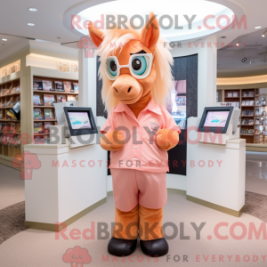 Peach Horse maskot kostume...