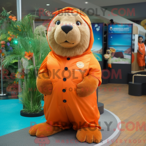 Orange Sea Lion maskot...