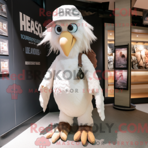 Hvid Harpy maskot kostume...