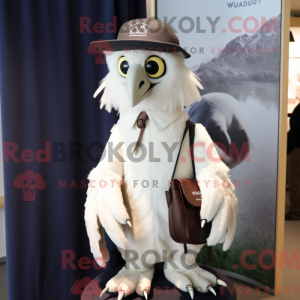 Hvid Harpy maskot kostume...