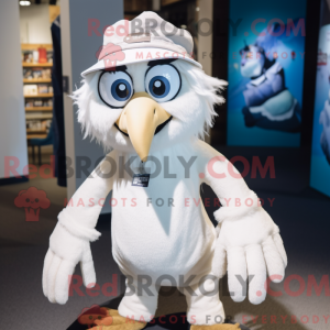 Hvid Harpy maskot kostume...
