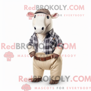Beige Tapir mascot costume...