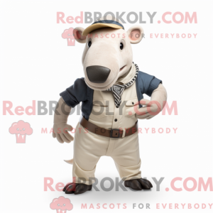 Beige Tapir mascot costume...