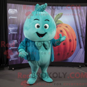 Teal Beet maskot kostume...