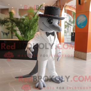 Grauer Delfin Maskottchen...