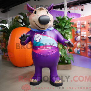 Purple Tapir mascot costume...