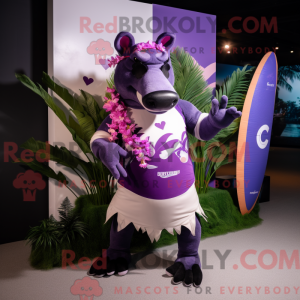 Purple Tapir mascot costume...