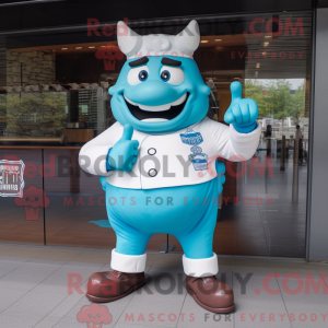 Cyan Steak maskot kostume...