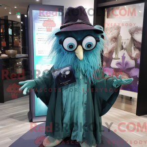 Teal Witch mascot costume...