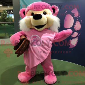 Pink Sloth Bear mascot...