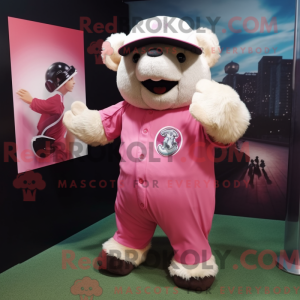 Pink Sloth Bear mascot...